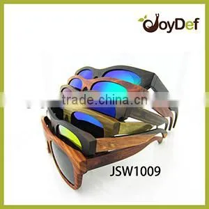 Newest design Bamboo Sunglasses with PC frame Wooden sunglasses Spring Arms small order