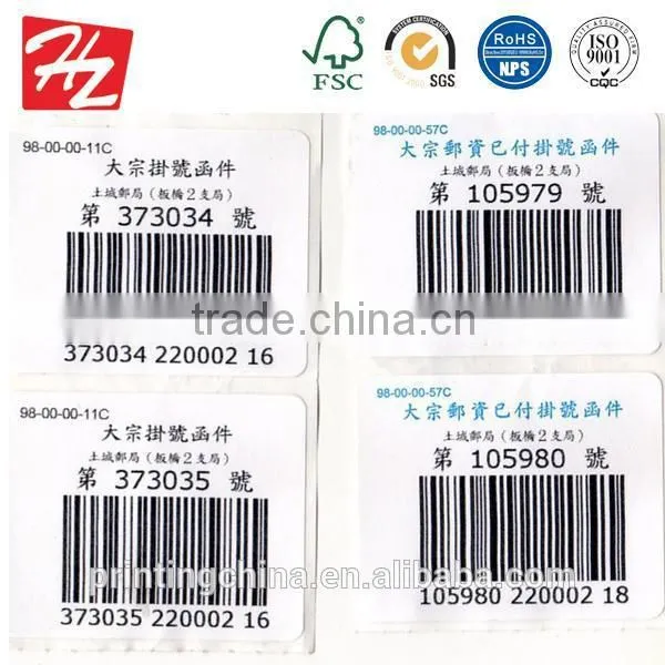 China customized high quality paper adhesive label for hat