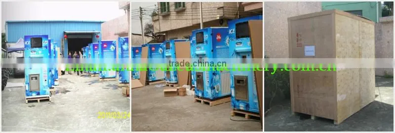 China automatic self-service ice machine with coin and bill payment methods