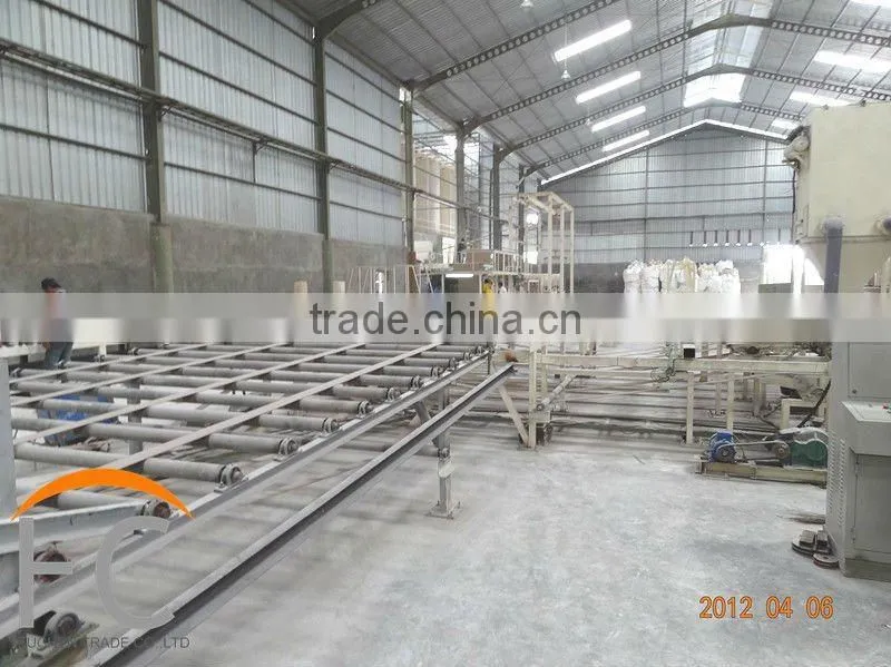 Raw material saving gypsum board machine