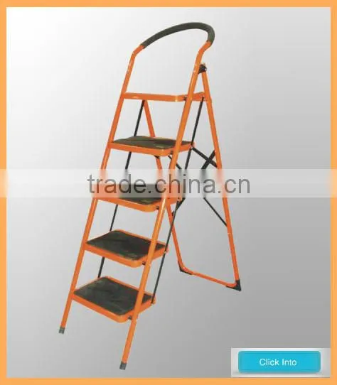 Multi Functional Household 4 Steel Step Ladder with Safety Rail
