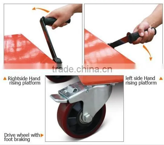 Promotion mini Mobile Scissor Hand pump lift table