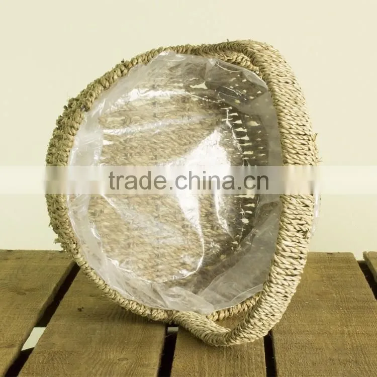 Cheap wholesale small size plant & storage used seagrass basket
