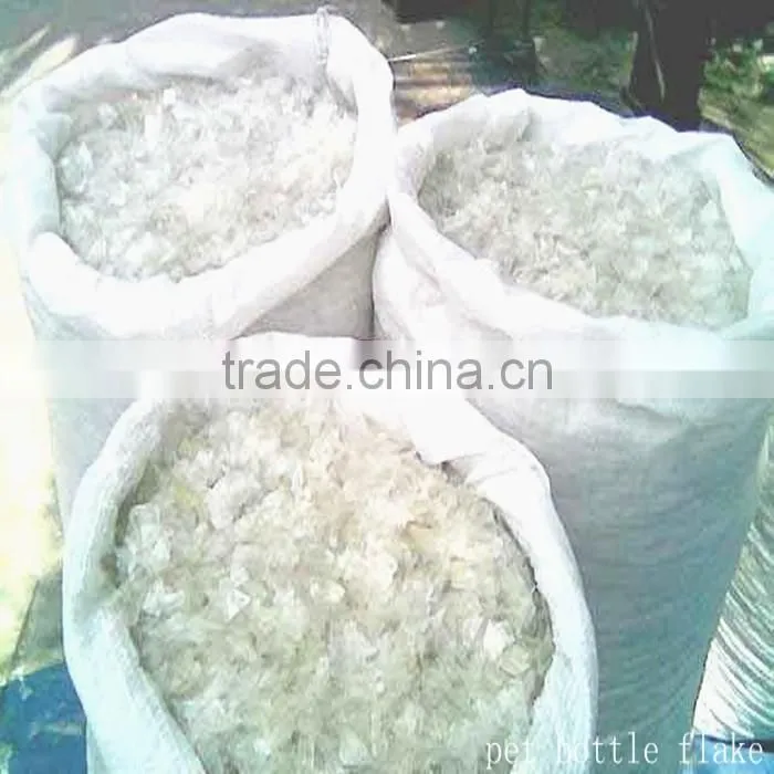 Factory price cold and hot washed clear pet bottle flake plastic scrap