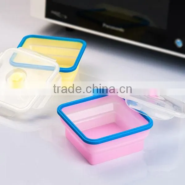 collapsible silicone bento lunch salad picnic box bpa free easy carry