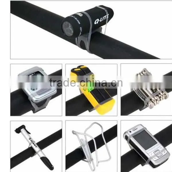 Promotional smart strong elastic bicycle silicone tie band / tie wrap