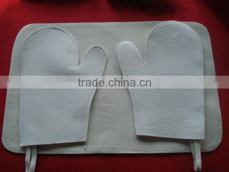 wool felt sauna glove, Sauna felt glove