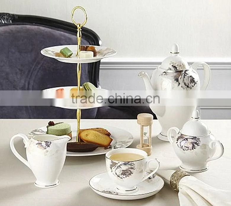 fine porcelain/ceramic round tea set 24pcs /17pcs/ 15pcs 12pcs