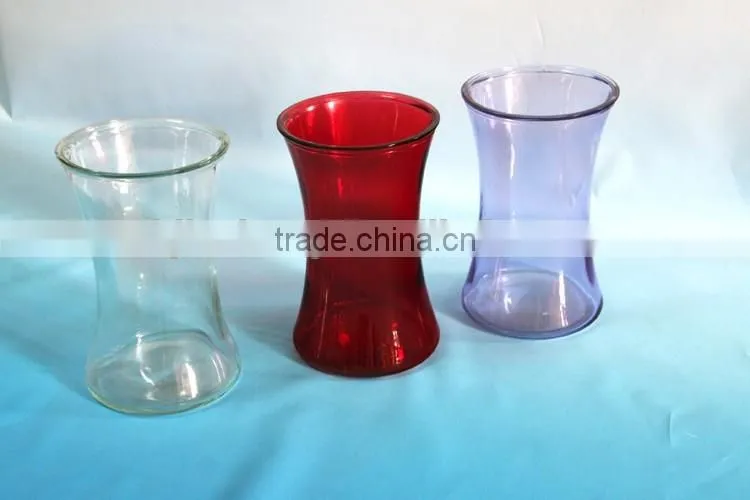 Gradualed color hand blown glass vase
