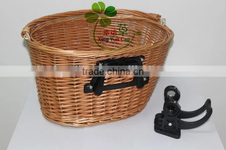 factory supply graceful wicker bicycle basket with a quick release