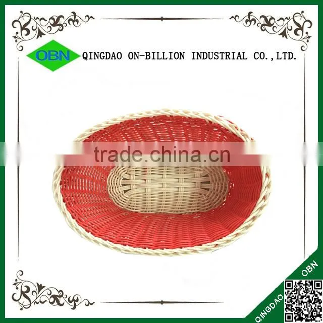 100% hand woven colorful small plastic basket for bread
