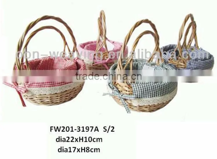Wholesale hot sell children oval empty fancy wicker gift baskets