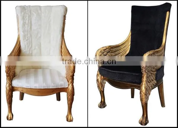 MD-2204-01 Antique reproduction single chair with white velvet