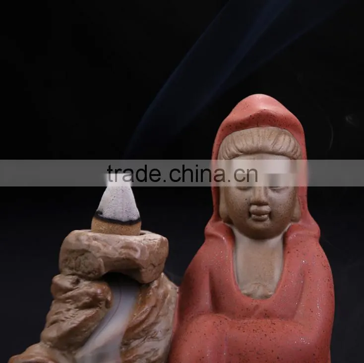 Buddha Guanyin Backflow Incense Burner Ceramic Crafts Decoration