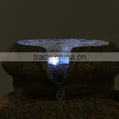 Three Tier Flowing Tabletop Water Fountain with LED Lights