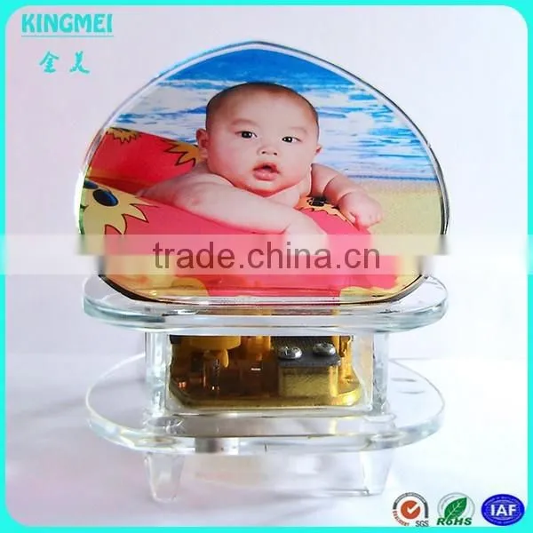 2015 crystal led light base for display piano with MP3 music round led light base for gift