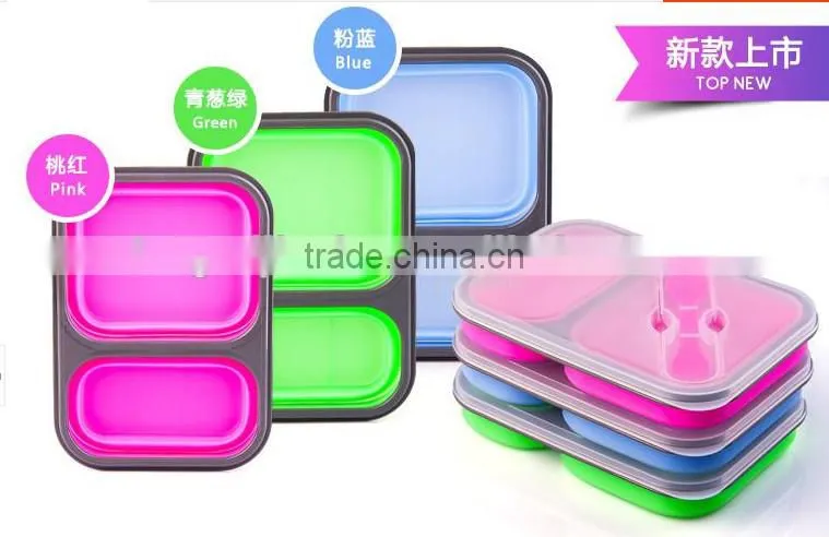 The Three Compartment Eco Silicone Collapsible Lunch Box
