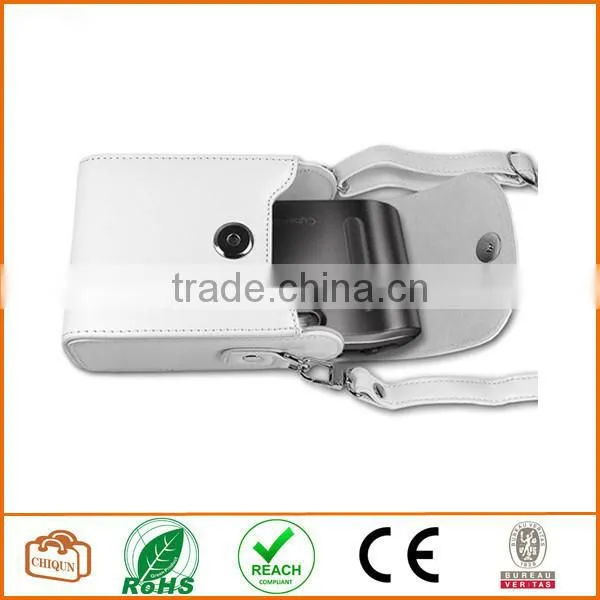Protective Compact Case with Magnetic Closure and Strap Compatible with Digital Camera (White)