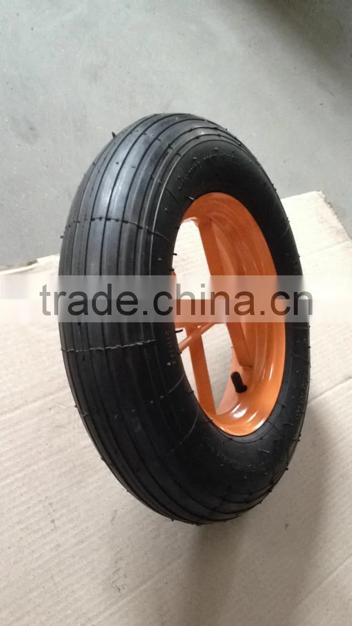 solid rubber powder wb6400 15"x3"" model wheel with solid axle good quality spoke rim