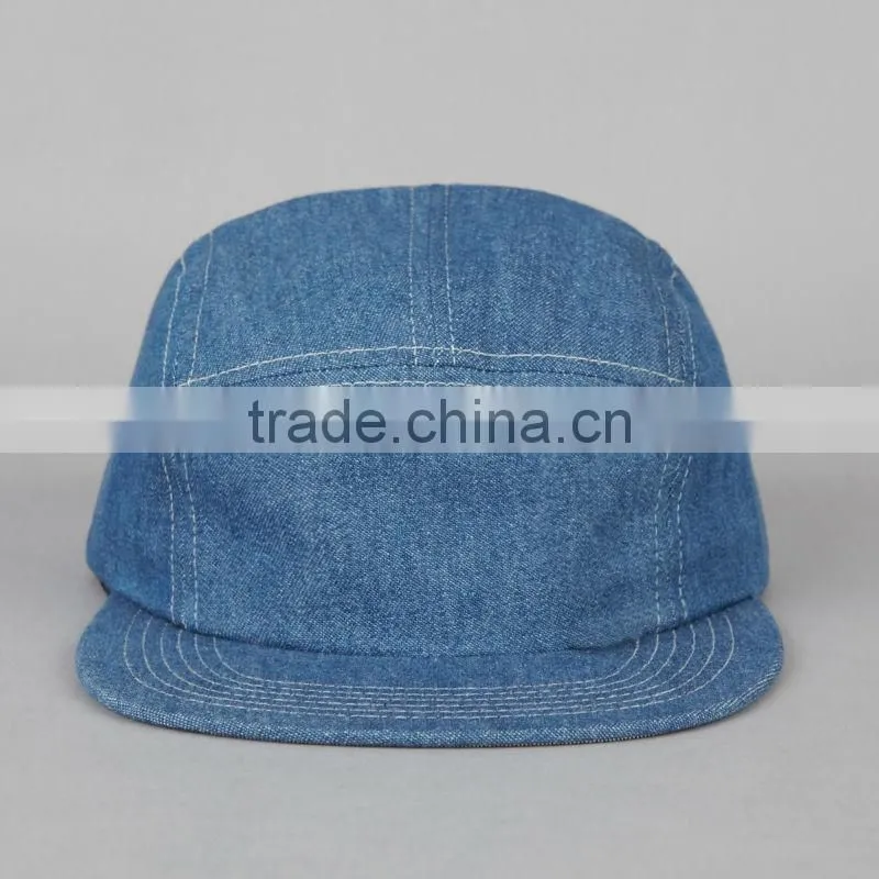 Blank custom flat brim 5 panel cowboy cap and hat