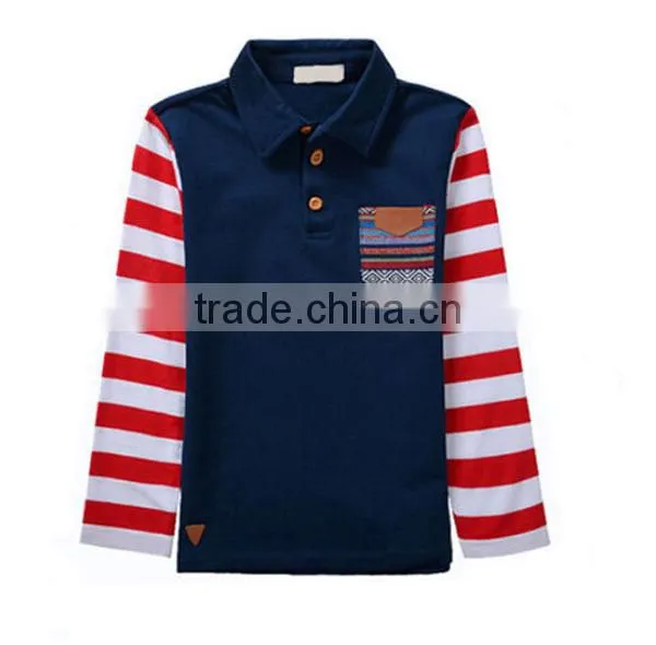 Long sleeve baby boy polo shirt with pocket