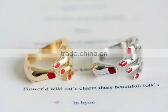 2015 hot sale silver color alloy letter rings for girls