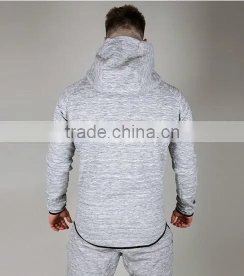 custom logo tracksuit popular tri blend curve bottom tracksuit for men