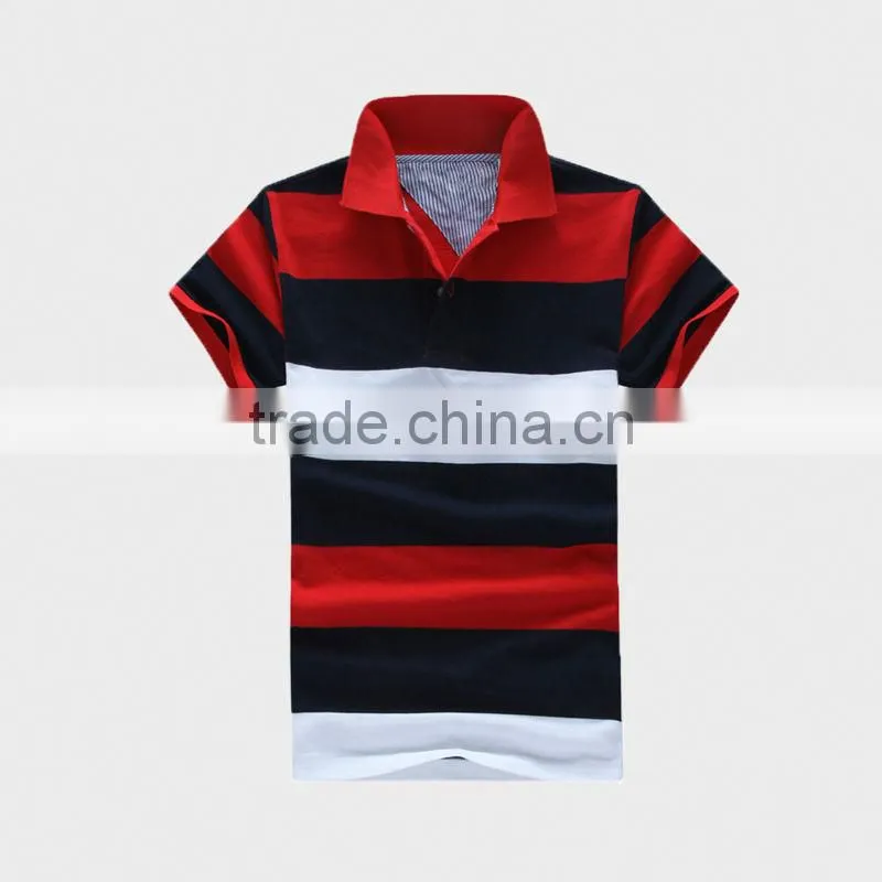 Stripe Men's Polo Shirt with Ribbon