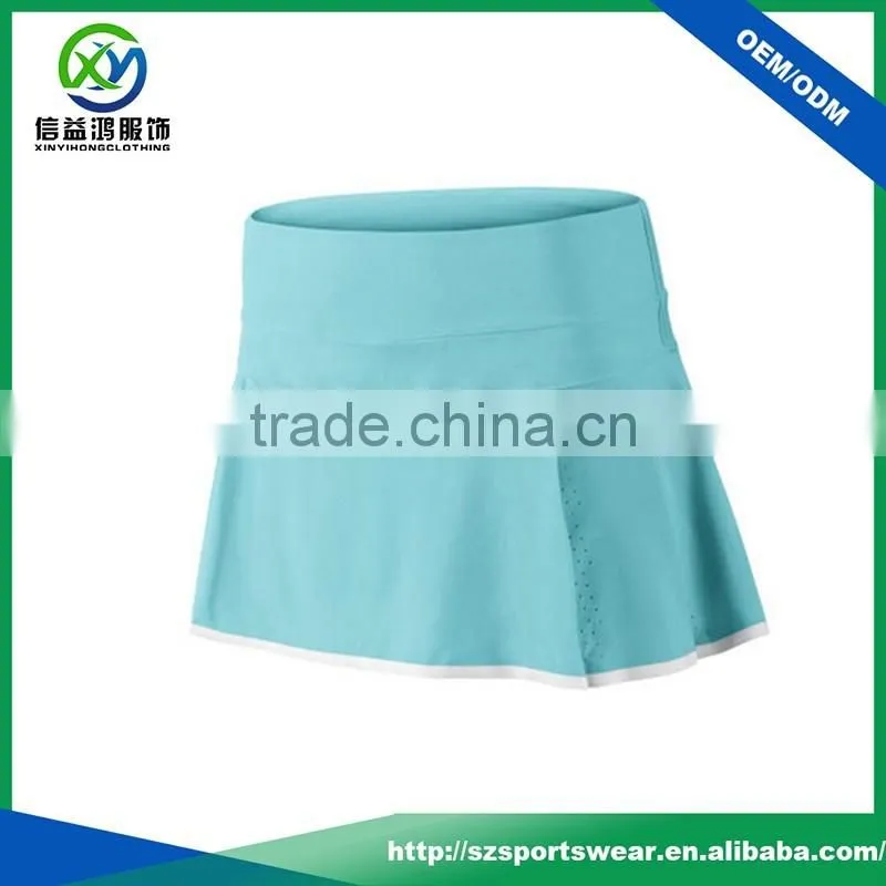 Wholesale Spandex Polyester Blue color Ladies Short sport skirt