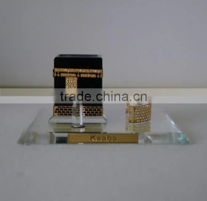 High Quality 24k Gold Plated Crystal Kaaba Model For Islamic Crafts