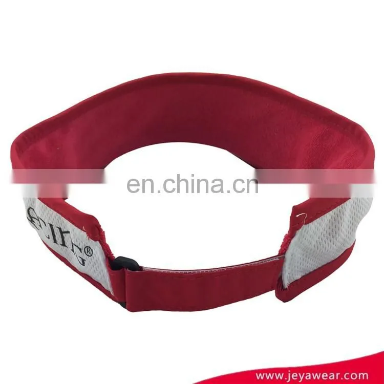breathable polyester red visor cap promotion gift outdoor running sun visor