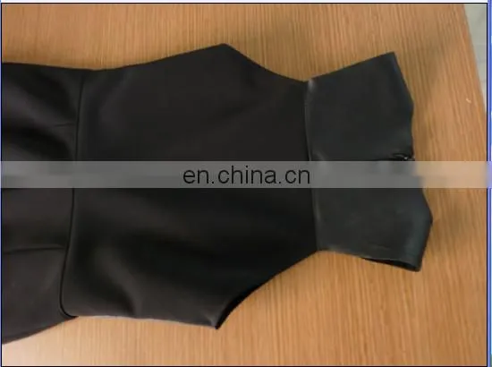 ladies sexy sheep leather and knitted fabric skirt with gold zipper in side and back
