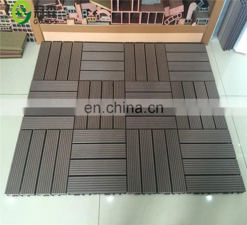WPC garden swimming pool decoration deck DIY tiles 310*310mm wpc interlocking decking tiles