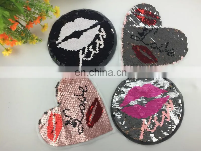 fashion design double side patch with colorful sequin