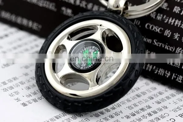 2014 HOT PROMOTIONAL SALE COMPASS BRANDED GIFT CAR TYRE KEY CHAINS