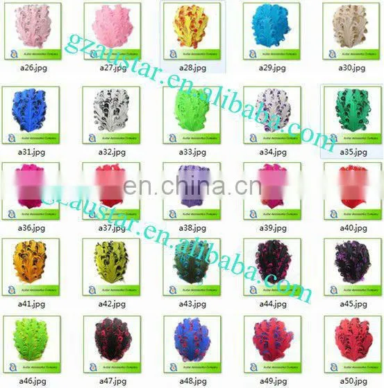 3 Tones WHITE/PURPLE/TURQUOISE Curly Goose Feather pads,Nagoire feather pads for Baby DIY Headband
