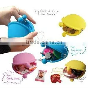 attractive lady cheapest mighty purse fancy silicone coin purse for pocket
