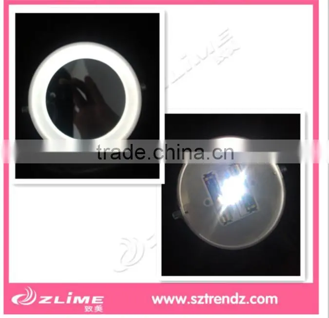 3 times magnifying LED make up mirror