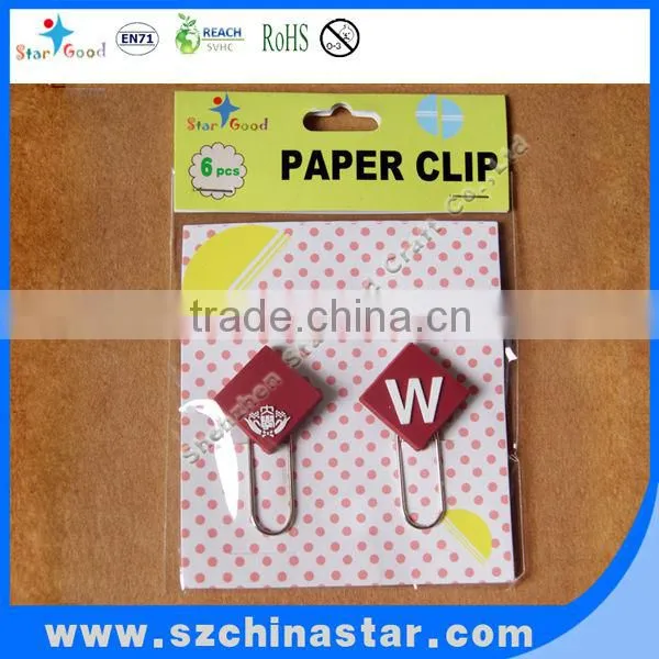 Beautiful soft PVC paper clip REACH EN71