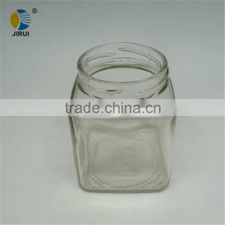 280ml square glass food jar with tinplate lid