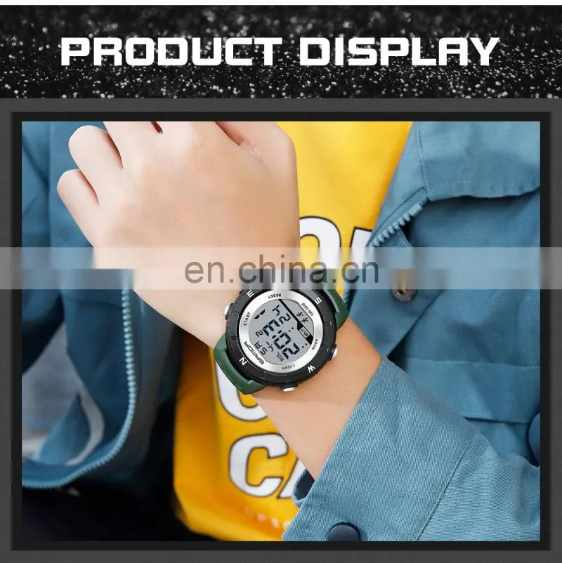 SANDA 286 High quality led display boys wristwatch luminous chronograph waterproof sport watch digital men