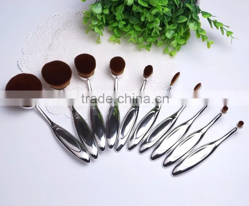 High quality facial synthetic hair powder foundation brush oval makeup brush set
