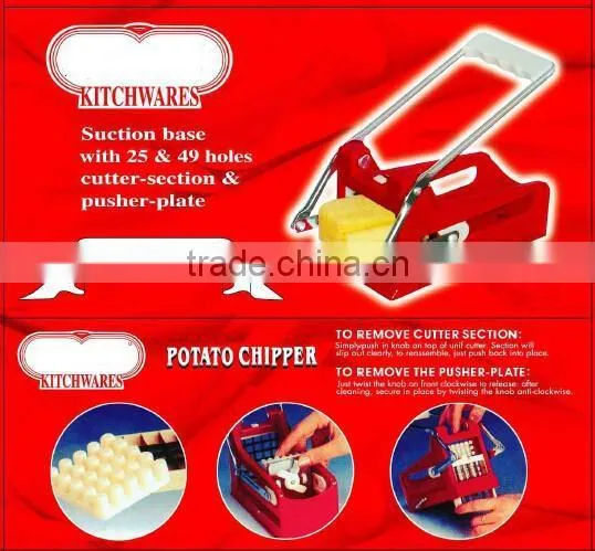 new red suction base potato chipper