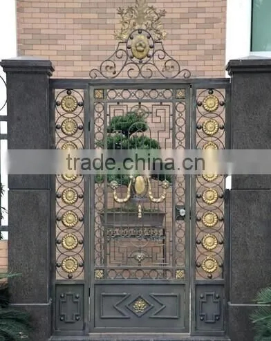 external front metal gates with various nice designs, zinc arc sprayed gates, wrought iron gate