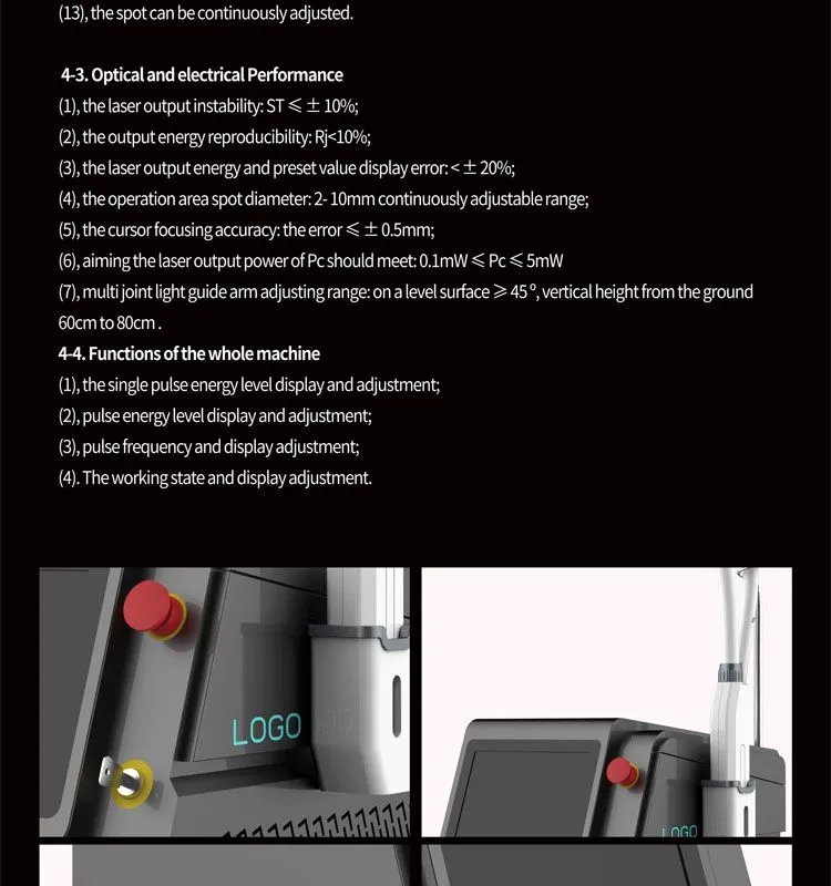 Portable Pico Laser Pigmentation Tattoo Removal Laser 755nm Pigment Removal Beauty Machine