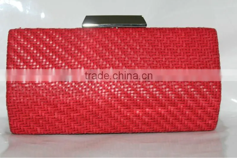 2014 New arrival fashion weave lady handbag clutch bag crystal bag