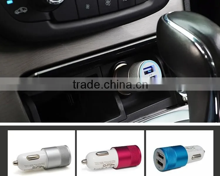 2016 New wholesale alibaba with high quality IC protecting vehicle automobile DC adapter 2 USB car charger bulk buy from china