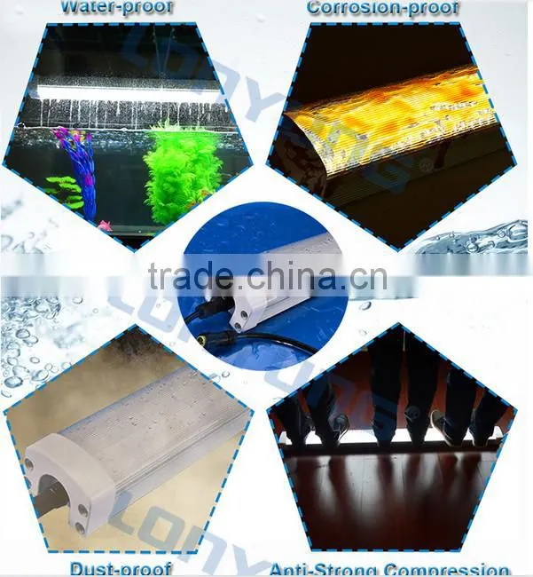 DLC waterproof led tube IP65 tri-proof led light with 3 years warranty
