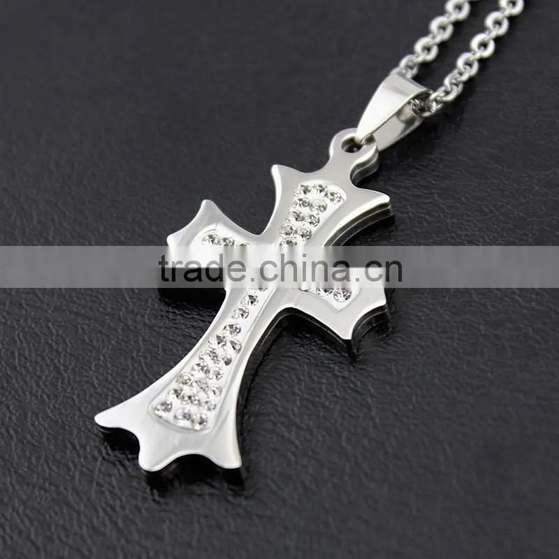 Diamond Cross Necklace pendants, high-grade stainless steel diamond necklaces