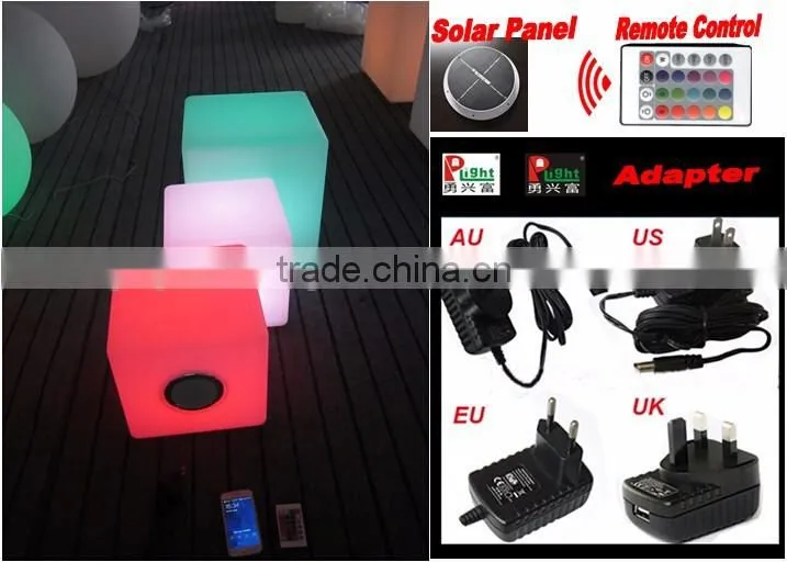 solar LED light cube with bluetooth stereo & remote control & solar YXF-4343BS